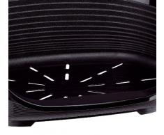 Feplast 70208917 Cama de Plástico para Perros y Gatos Siesta Deluxe 8, Cesta para Animales, Fondo Perforado, Antideslizante, Cómodo Apoyo para El Mentón, 82 x 59.5 x 25 Cm Negro