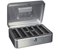 Q-Connect Caja Caudales 10" 250x180x90 Mm Plata Con Portamonedas