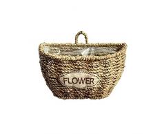 LiféUP Canasta de ratán Tejida con Algas Marinas Florero de Maceta Canasta de Flores