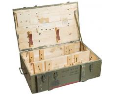 Caja de municiones AD81 de aproximadamente 83 x 53 x 30 cm caja de almacenamiento caja de munición de caja de madera caja de madera Diseño militar de la carcasa de Apple para botella de vino caja de diseño vintage