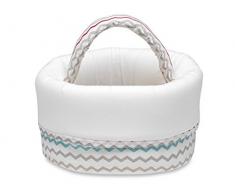 Pirulos 51013510 - Cesta botellero, diseño espin, color blanco y lino