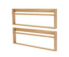 Akang Revistero Madera, Decorativo de Pared, Revistero Conjunto De 2, Decoración De Pared De Madera, Estantes Montados En La Pared, For Sala De Estar, Dormitorio, Oficina, Color Madera, Nogal