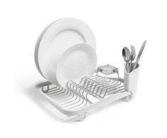 Umbra 330065-670 Sinkin escurreplatos, Fregadero con Cesta herausnehbarem Cubiertos de Soporte de Pared, Colour Rojo/de nÃquel