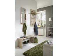 Haku Möbel 42058 Perchero De Pared DM / Acero Roble Claro-Acabado Inox 31 x 49 x 100 cm