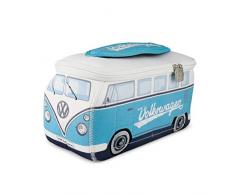 BRISA VW Collection - Volkswagen Furgoneta Hippie Bus T1 Van Bolsa Universal de Neopreno, Neceser, Bolso de Maquillaje-Cosméticos-Aseo, Estuche de lápices, Caja de almuerzo, Equipaje (Turquesa/Blanco)