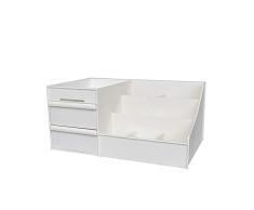 Uranusin Maquillaje Organizador Organizador Uncluttered Diseños De Maquillaje con Cajones De Almacenamiento Cosméticos Y Joyería Cajas De Presentación para Vanity Cuidado De La Piel Blanca S 1PC