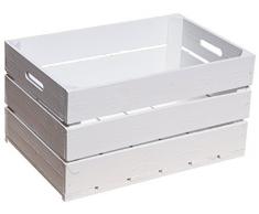 'Juego de 3 Nueva Weisse Frutas Cajas "Elfriede" manzana caja Vino – Portacajas Caja zapatero Caja + + + 50 x 30 x 40 cm (Blanco con plantilla "Horizontal)