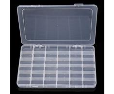 MJJEsports Nuevas Ranuras Caja De Almacenamiento De Plástico Asjustable Caso Casa Organizador Joyería Abalorios Caja