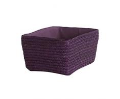 Compactor Cesta de Paja Trenzada Hawai, Color Morado