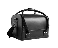 HBF Bolsa Cosmeticos Neceser Piel Bolsa Maquillaje De Bandolera Neceser De Viaje Organizador Bolsa De Cosméticos Organizador De Maquillaje Negro