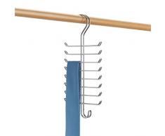 Bliss InterDesign Classico Colgador vertical, percha múltiple de metal cromado con 16 ganchos para organizar cinturones y ordenar corbatas, plateado