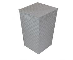 JVL - Cesto Tejido para Ropa Sucia (con Asas), Color Blanco
