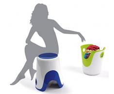 Gedy Wendy - Taburete y cesto para ropa sucia, color blanco y verde