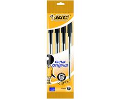 BiC Cristal medium - Bolígrafo de punta redonda, color transparente, caja de 100 unidades