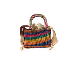 Naviga té Playa de Picnic de Colores Mimbre Bolsos de ratán de Paja umsponnenen Bolsillos de Cesta