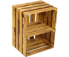 Kit de 4 Sólido Caja de Fruta Cajón de Manzana Caja de Vino de la región de altes Land 49 x 42 x 31cm - Nuevo Flameado 2X Transversal 2 X Sin