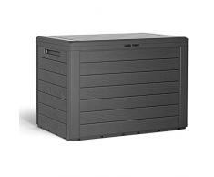 Deuba Baúl para Cojines Lille Caja de Almacenamiento Cofre de Plástico para Almohadas Arcón de jardín balcón Exterior