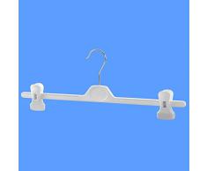 Hangerworld 10 Perchas 35cm Pl/ástico Blanco con Pinzas Regulables para Faldas y Pantalones Armario