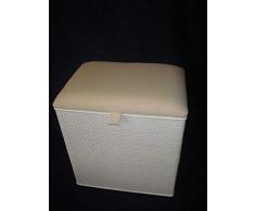 Rattano CL 94 - Cesto para la colada (taburete, cesto y cesta para la colada, fabricado en Alemania), color blanco