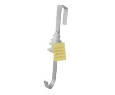 Metal Christmas guirnalda de la percha - plata del diseño del árbol - 29cm