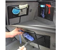 DEDC Bolsa de Malla de Velcro de Maletero Organizador de Maletero Universal Coche Asiento Red de Almacenamiento Bolsa de Etiqueta de Pared Organizador de Coche (2Pcs+ Bolsa de Embalaje)