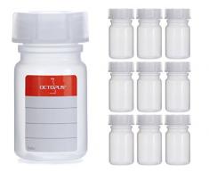 10 x 5 frascos botellas de LDPE con rosca de, química kalien Botella, laboratorio con tapa como recipiente de almacenamiento para laboratorio, cocina o Hobby, plástico, transparente, 10x 50 ml