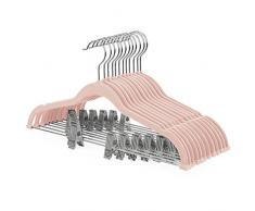 Amber Home cromadas, 5 estantes Juego de 3 Perchas para Ropa de Cama