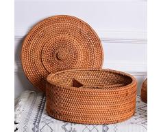 Zhengowen HO Cesta De Almacenamiento De ratán Rattan Escritorio comestibles Snack-Caja del Caramelo de la Cesta del almacenaje for la decoración casera de Almacenamiento Cesta De Almacenamiento