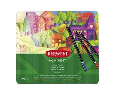 DERWENT 2301938 - Caja metálica 24 lápices de colores (madera natural)
