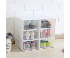 TOOGOO 6x caja de zapatos de plastico plegable Transparente R