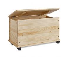 Zeller 13182 Caja para Juguetes con Ruedas, Pino, Marrón, 73x39.5x45 cm