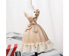Chytaii. Soporte Joyero Metal Expositor Joyas Pulsera Pendiente de almacenaje Llaves decoración Mesa Forma niña maniquí con Falda Mignonne Beige, Style4, 25 cm