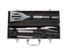 Ultranatura Utensilios de Acero Inoxidable para Barbacoa, 3 Piezas, en maletín de Aluminio
