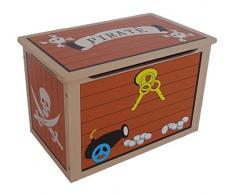 Kiddi Style Caja Juguetes Baúl Tesoro Pirata - Madera - par ninos