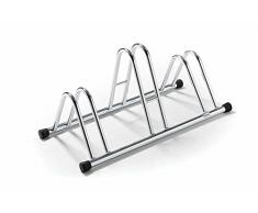 Porta bicicleta galvanizado plateado 3 plazas