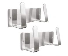 Youda Estante de Tapa del Pote, Soporte para Organizador de Tapa de Cacerola de Acero Inoxidable 304 Montado en la Pared, Conjunto de 2, 3M Autoadhesivo