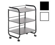 CLP Carrito De Servicios PL902 con Ruedas & 3 Niveles I Mesa Auxiliar con Ruedas I Carrito de Servicio de Salón, Cocina, Estética I Negro