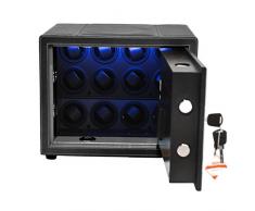 Caja fuerte & watch winder = Safewinder 12 DELUXE negro para 12 relojes