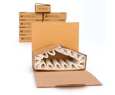 Caja Mondaplen (Mondaplen Box): 10 cajas superprotectoras listas para usar. Envía con seguridad tus artículos más frágiles en estas cajas de cartón robusto premontadas forradas con Mondaplen, un material de empaquetado protector