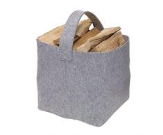 Vertrieb durch Preiswert & Gut Chimenea Madera Funda Fieltro 36 x 40 x 40 cm Cesta para leña Gris Chimenea Madera Funda Diseñado para MAX.15 kg también utilizable como Periódico Bolso, allzwecks.