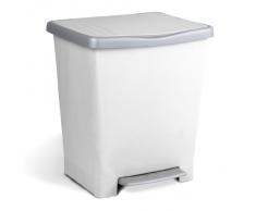 Tatay Millenium Cubo de Basura con Apertura a Pedal, 23 l de Capacidad, Plástico Polipropileno, Blanco, 33,5 x 30 x 39 cm