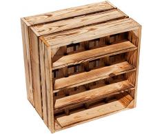 Contrachapado caja rack "16er dimensiones 40 x 40 x 27 cm estante de vino estante de botellas para vino accesorio de Apple caja/caja de vino, Flamed, 3er set 16er geflammt