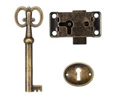 TuToy Armario Puerta Cerradura Conjunto Clave Antigua Joyería Maquillaje Caso Muebles Puerta Cajón Cerradura