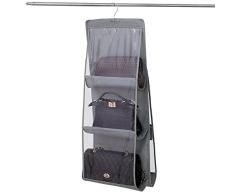 NNIUK Plegable Colgador de Bolsos para Armario Dos Lados 6 Claro Organizador Bolsos Armario idear para Dormitorio con Closet, 13.7 x 12.6 x 35.4 en