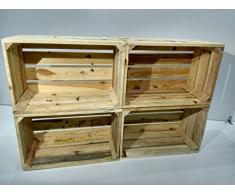 Set 4 Cajas DE Madera Pino Natural Vintage