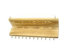 Baoblaze Sostenedor de Organizador de Joyería Organizador de Collares, Soporte para Aros, Pendientes, Armario, Soporte para Joyas - Madera Natural A con Barra