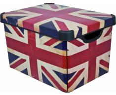 Curver Decos Stockholm L - cajas y cestas de almacenaje (Caja de almacenaje, Multicolor, De plástico, Estampado, Negro, Cuarto de baño, Dormitorio, Habitación de los niños, Salón comedor, Cuarto de lavado, Salón, Traster)