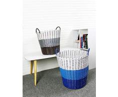 Huijunwenti Canasta de almacenamiento grande for ropa sucia, canasta de cesto, caja de almacenamiento de ropa for juguetes, cubo de ratán, ratán de imitación de balsa for ropa doméstica, canasta de al