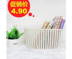 XXAICW Admisión Cesta Mimbre Plástico Imitación A Admitir El Canasto Snack Basura Admitir Escritorio Baño Ducha Portátil Pequeña Cesta Cesta De Color Gris.