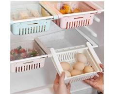 Angoter Estirable Ajustable Frigorífico Organizador del cajón Cesta Frigorífico Cajones extraíbles Fresco Espaciador Capa de Almacenamiento en Rack Color al Azar